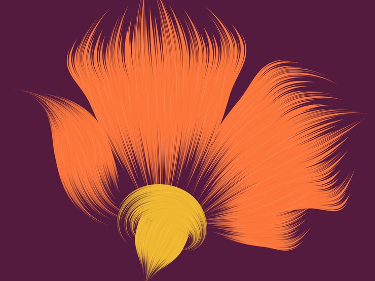 Vetor uma flor na moda, abstrato, ilustração, pincel, pincelada