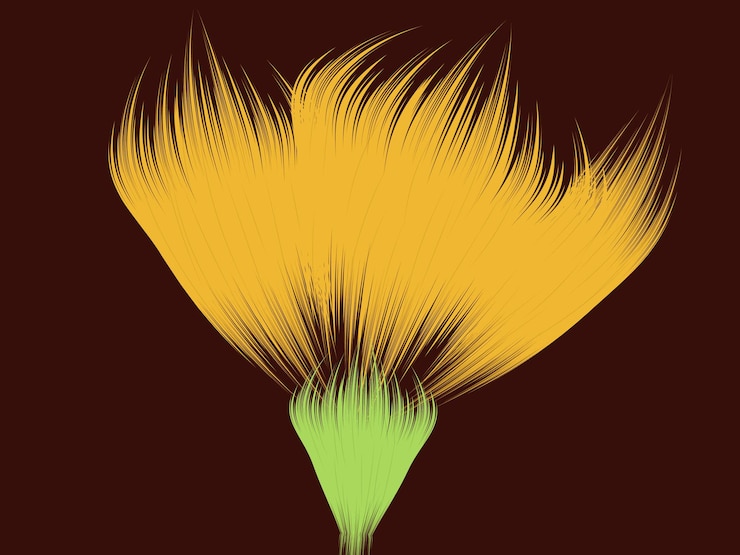 Vetor uma flor na moda, abstrato, ilustração, pincel, pincelada