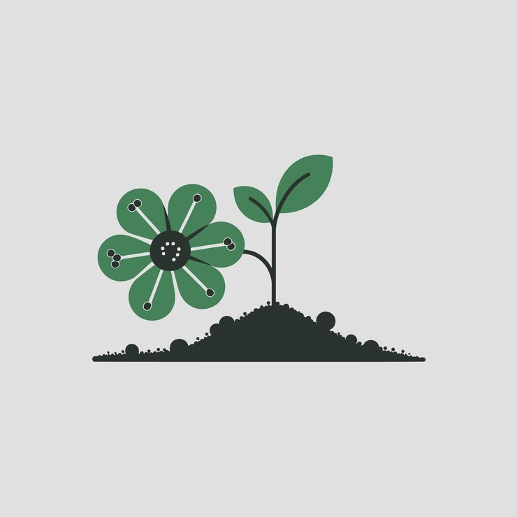 Vetor uma flor que tem a palavra "dandel" citada