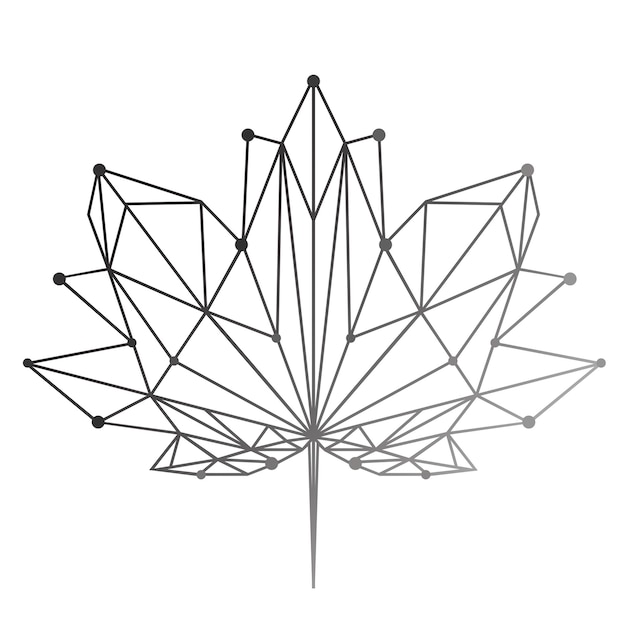 Uma folha de bordo pintada em técnica poligonal Sinal nacional do Canadá Imagem vetorial para camisetas de design
