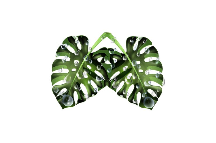 Vetor uma folha verde com manchas brancas