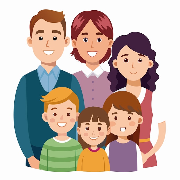 uma foto de família com um fundo branco que diz "quota de família"