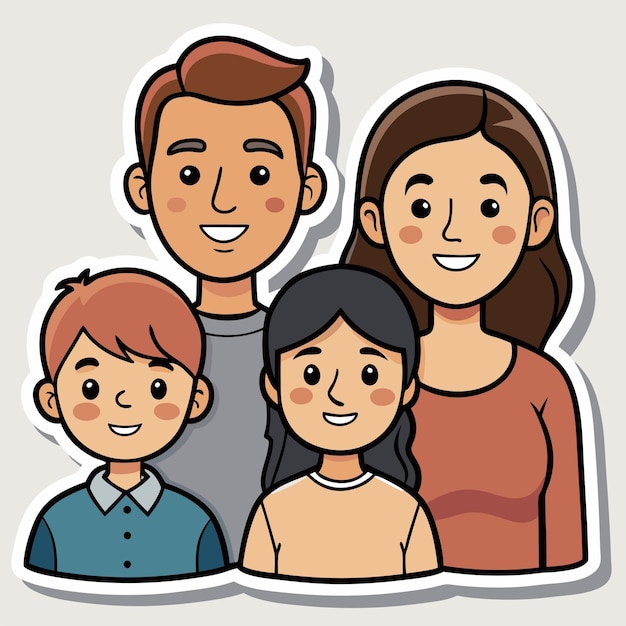 uma foto de família com uma família de três pessoas e uma mulher