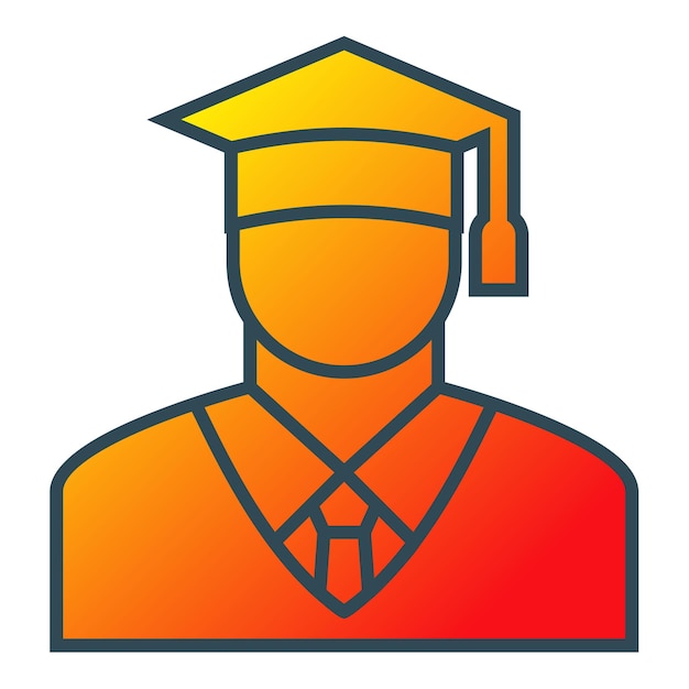 Vetor uma foto de um graduado com um fundo vermelho e laranja
