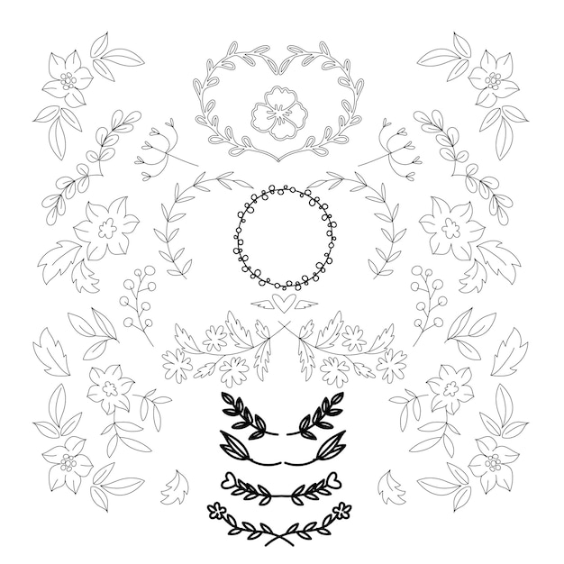 uma foto em preto e branco de um círculo com flores e um círculo de flores