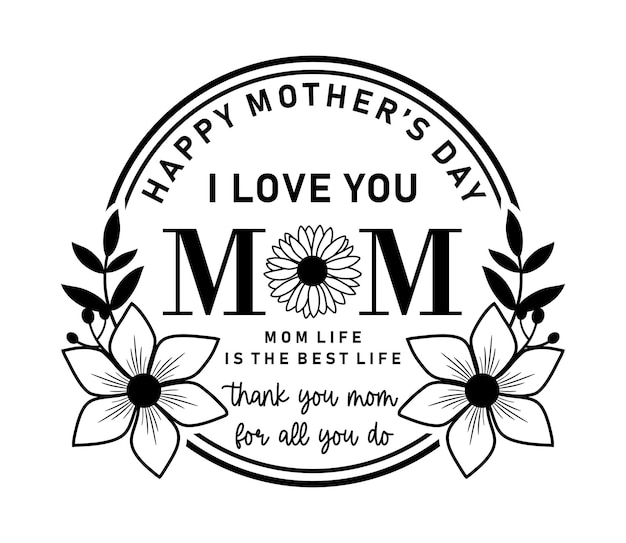 Vetor uma foto em preto e branco de uma citação do dia das mães