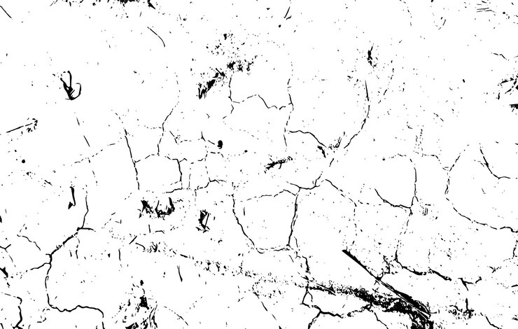 Vetor uma foto em preto e branco de uma parede rachada grunge textura grungy efeito sujo overlay distress