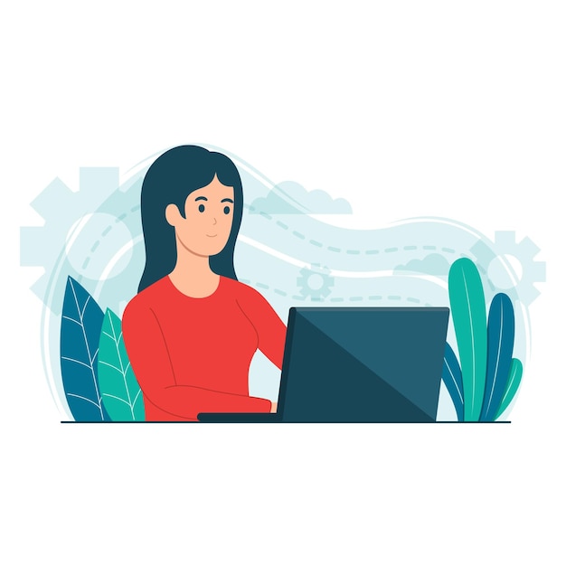 Uma freelancer trabalhando em casa