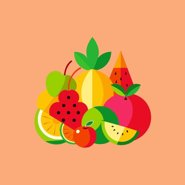 uma fruta colorida que tem a palavra fruta