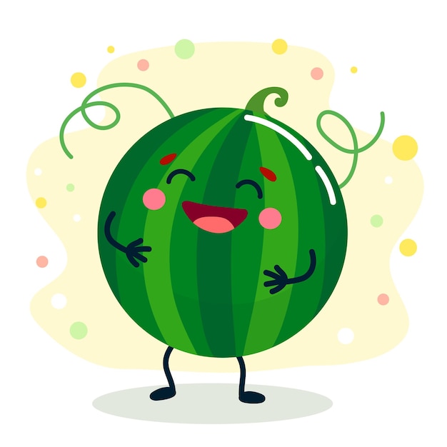 Uma fruta com um rosto alegre Ilustração vetorial isolada no fundo branco