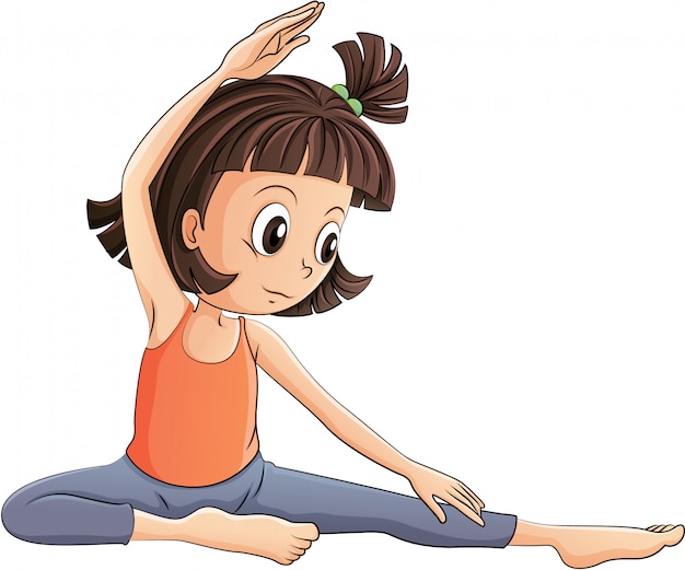 Uma garota fazendo yoga