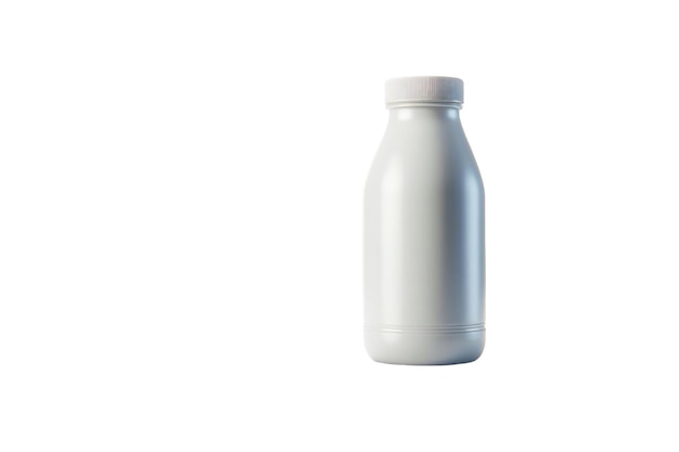 uma garrafa de kefir em fundo branco