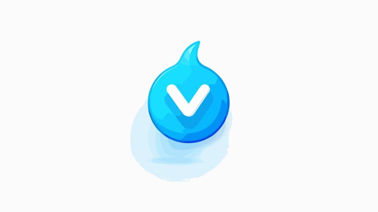 Vetor uma gota de água azul que tem um cheque branco