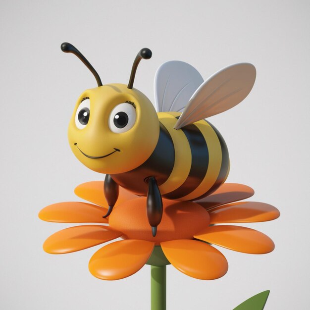 Vetor uma ilustração 3d de uma abelha em estilo de desenho animado