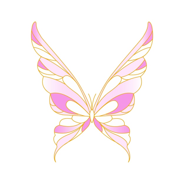 Vetor uma ilustração brilhante de uma borboleta em um fundo branco linda ilustração de borboleta