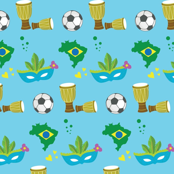 Vetor uma ilustração colorida de tambores e tambores com um fundo azul