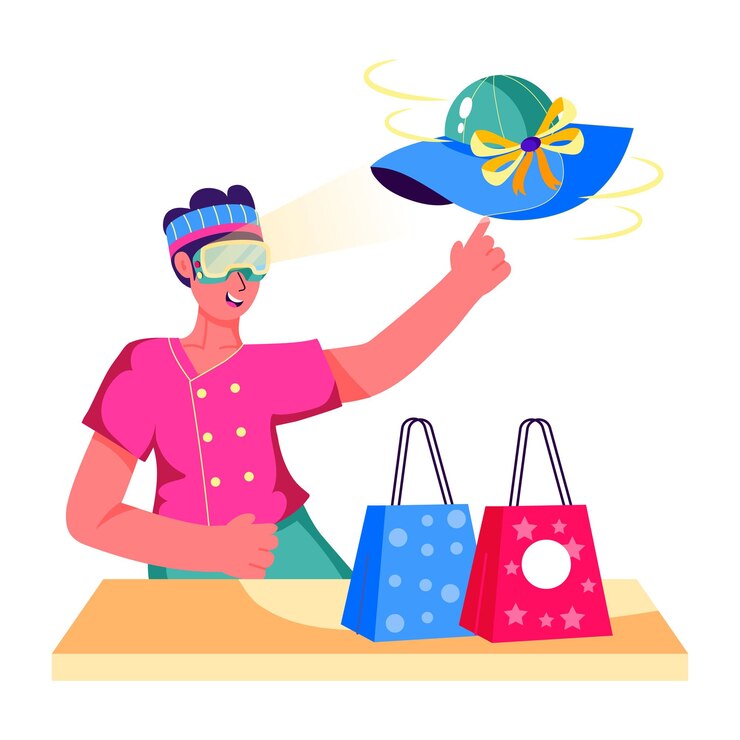 Vetor uma ilustração de compras agradável em estilo plano