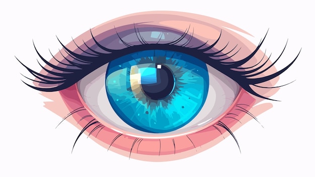 uma ilustração de desenho animado de um olho azul com um olho azuis