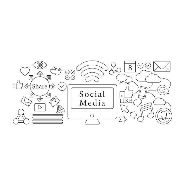 Uma ilustração de design editável de mídia social