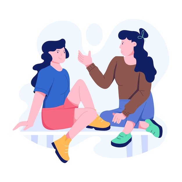 Uma ilustração de estilo plano de fofocas de amigos