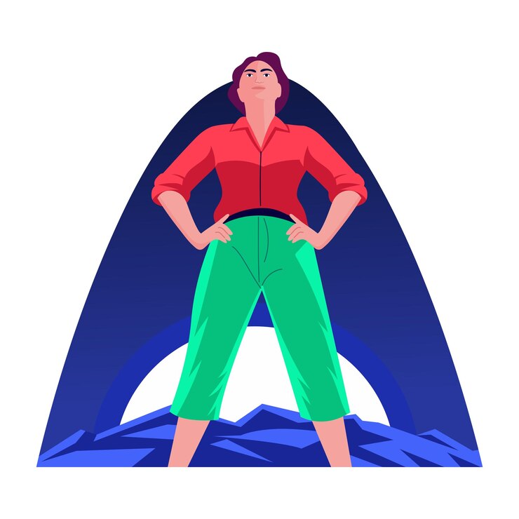 Vetor uma ilustração de estilo plano de um personagem confiante