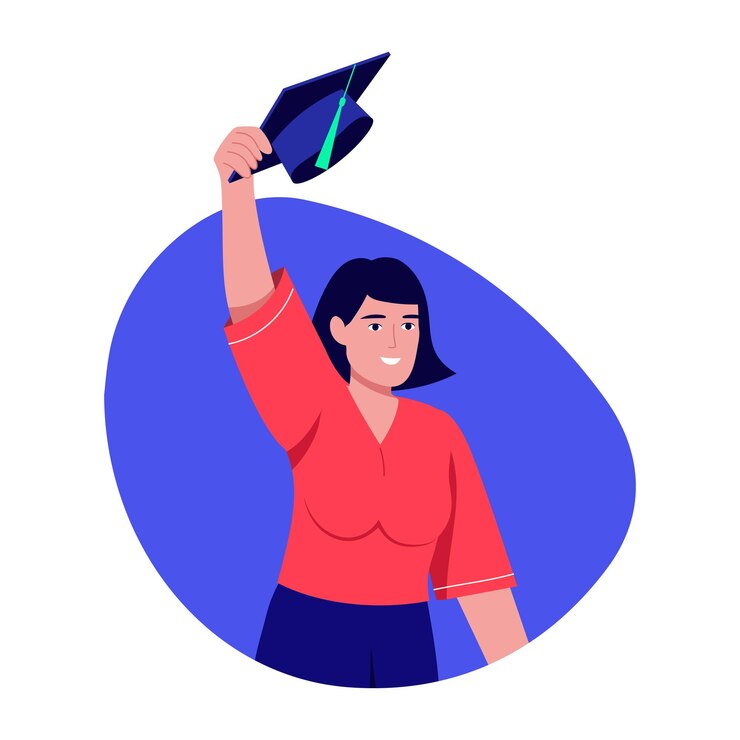 Vetor uma ilustração de estilo plano de um personagem de pós-graduação