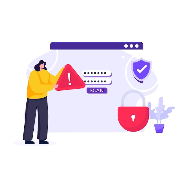 Uma ilustração de firewall em design simples e editável