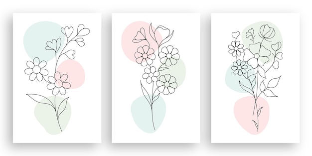 Uma ilustração de flor minimalista de desenho de linha no estilo de arte de linha