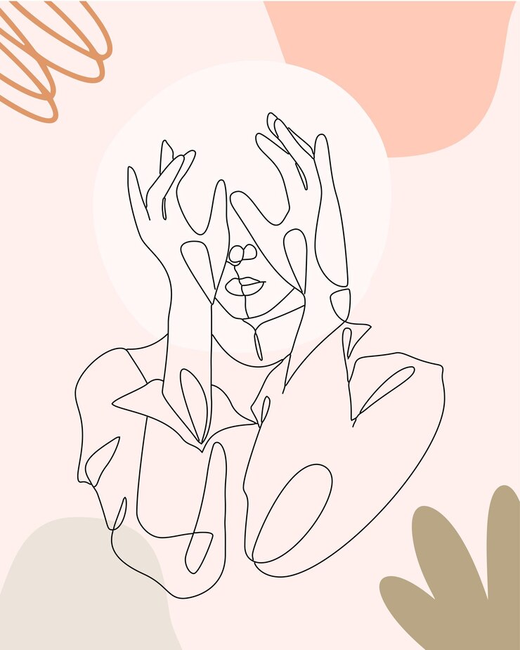 Vetor uma ilustração de mulher de arte forrada, mulher forrada, ilustração, clipart