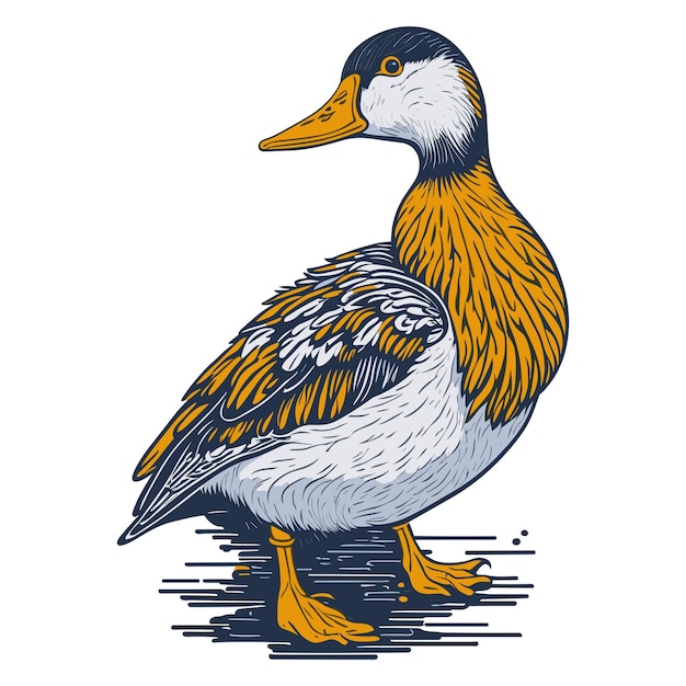 Uma ilustração de pato em fundo branco