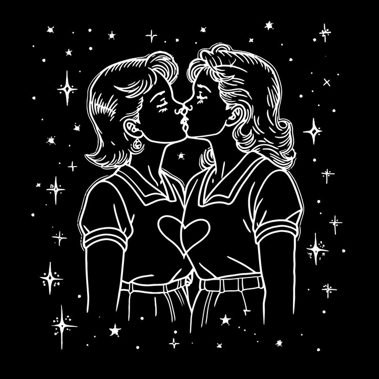 Vetor uma ilustração de pessoas beijando e amando umas às outras obras de arte
