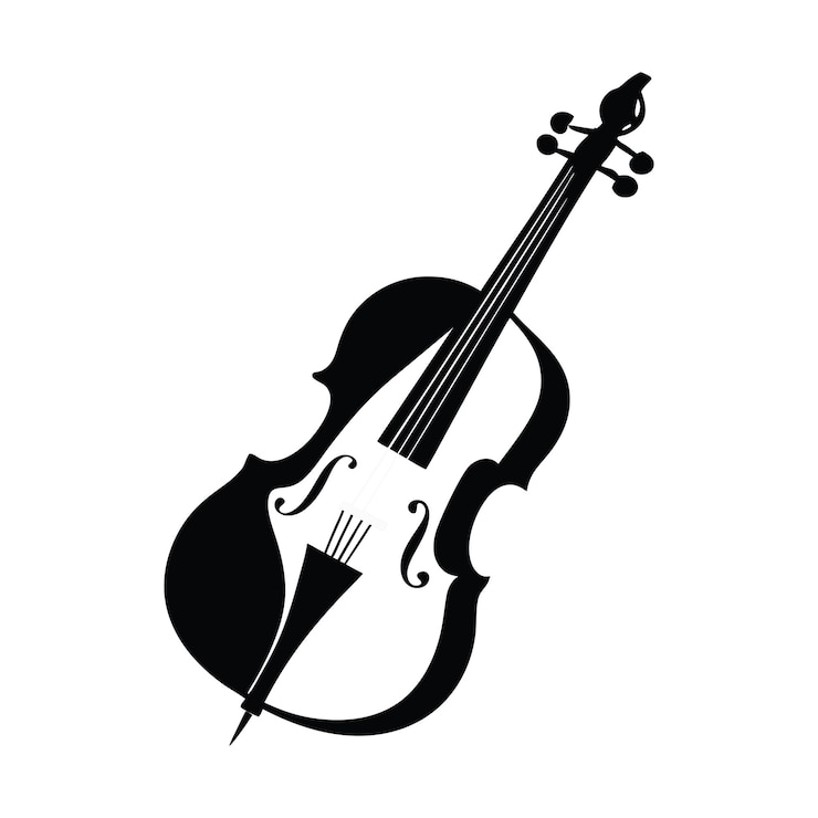 Vetor uma ilustração de silhueta de violoncelo bonita parece uau