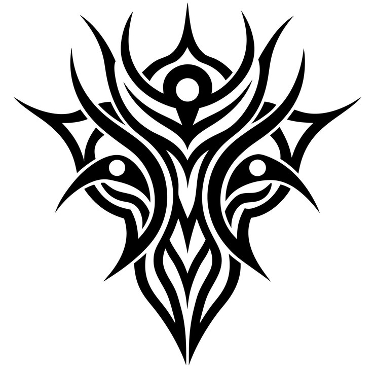 Vetor uma ilustração de tatuagem tribal em preto e branco