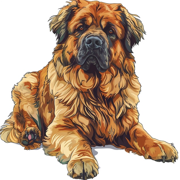 Vetor uma ilustração de um cão de montanha bernese no estilo de saturação de cor intensa tinta detalhada