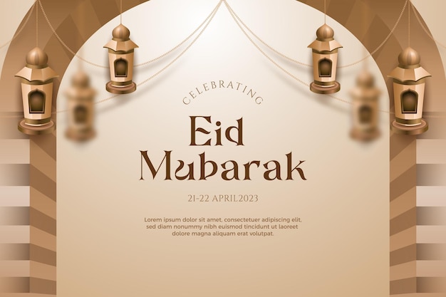 Uma ilustração de um cartaz para a celebração do eid al-adha.