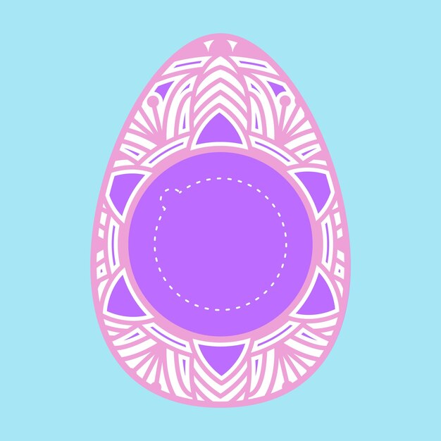 Vetor uma ilustração de um ovo de páscoa com uma borda roxa.