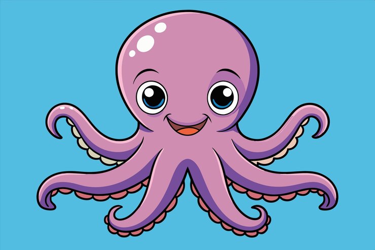 Vetor uma ilustração de um polvo com as palavras "polvo" na parte inferior