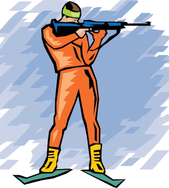 Uma ilustração de um soldado com uma arma