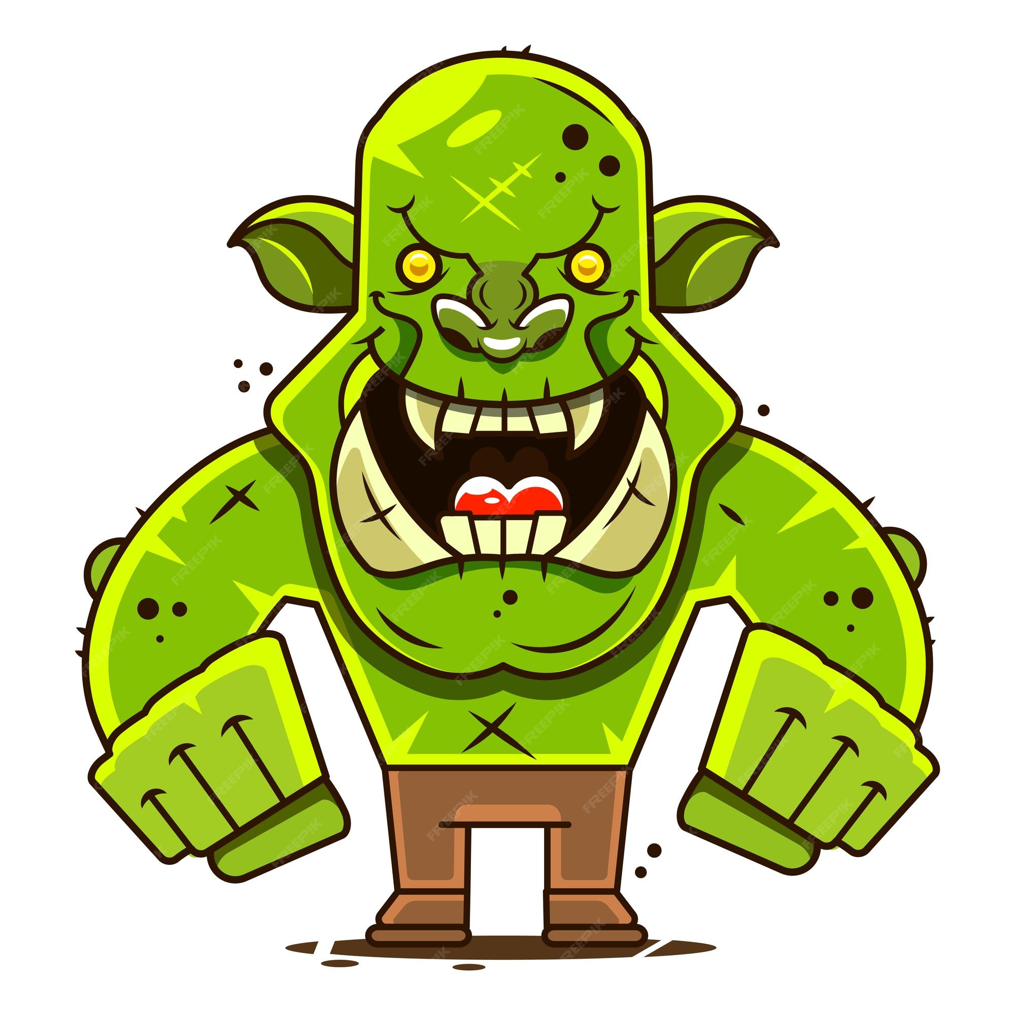 Angry Cartoon Pequeno Troll. Ilustração Vetorial De Um Pequeno Monstro  Assustador Royalty Free SVG, Cliparts, Vetores, e Ilustrações Stock. Image  104064128