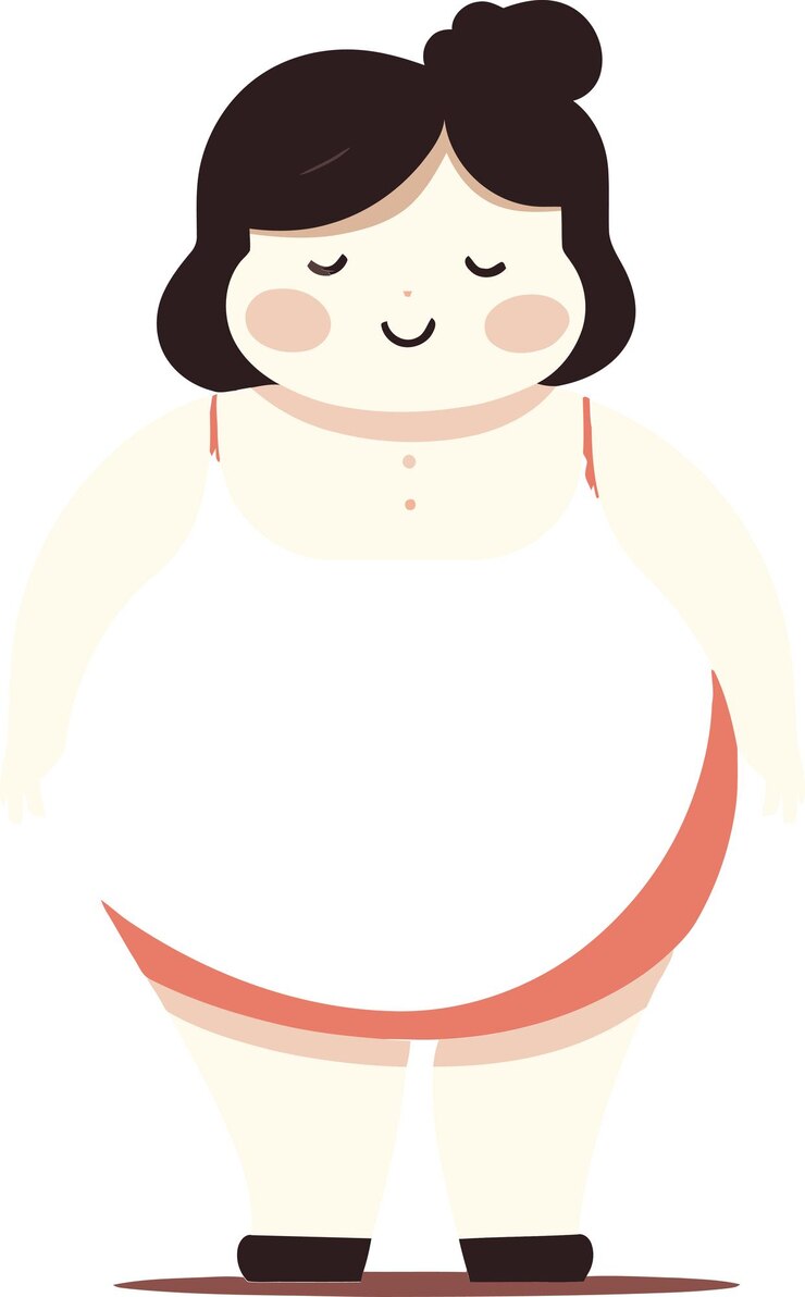 Vetor uma ilustração de uma mulher com um anjo no estômago