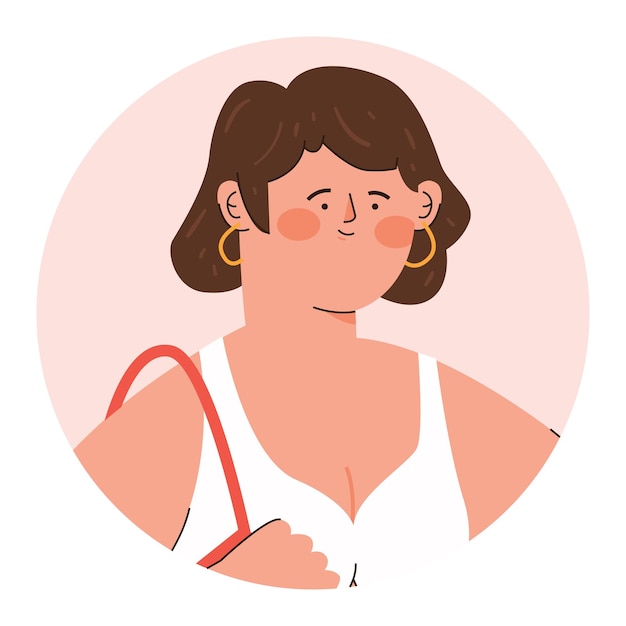 Uma ilustração do ícone de avatar de uma mulher