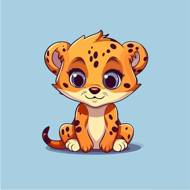 Uma ilustração dos desenhos animados de um leopardo bonitinho.