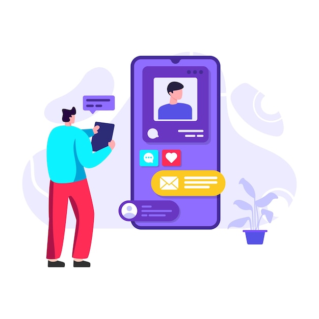 Uma ilustração editável plana de feedback social