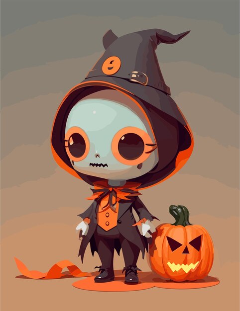 Uma ilustração plana da época do halloween