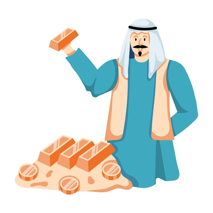 Vetor uma ilustração plana de negócios de ouro