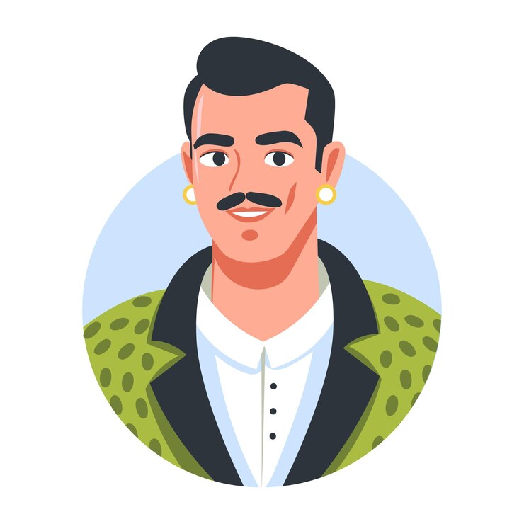 Vetor uma ilustração plana de um cantor pop mexicano