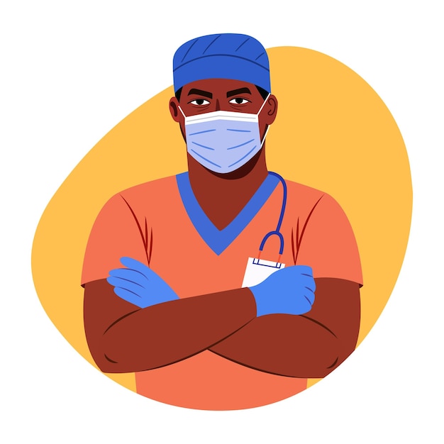 Uma ilustração plana de um médico