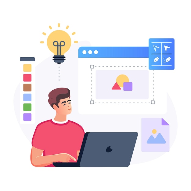 Uma ilustração plana útil de designer criativo