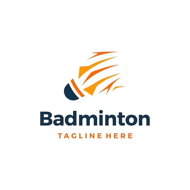 Vetor uma ilustração vetorial de design de logotipo abstrato de esporte de badminton