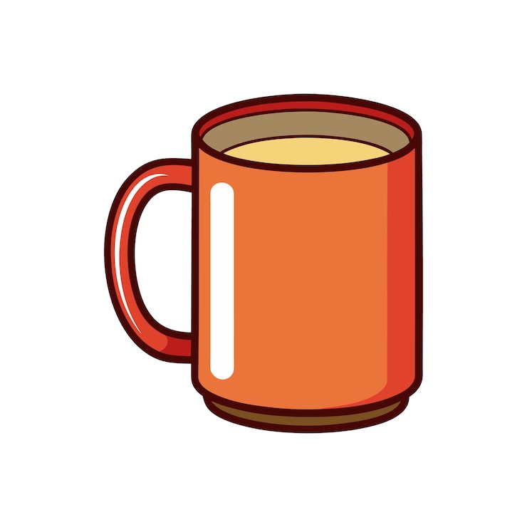 Vetor uma ilustração vetorial de mug colorido em fundo branco